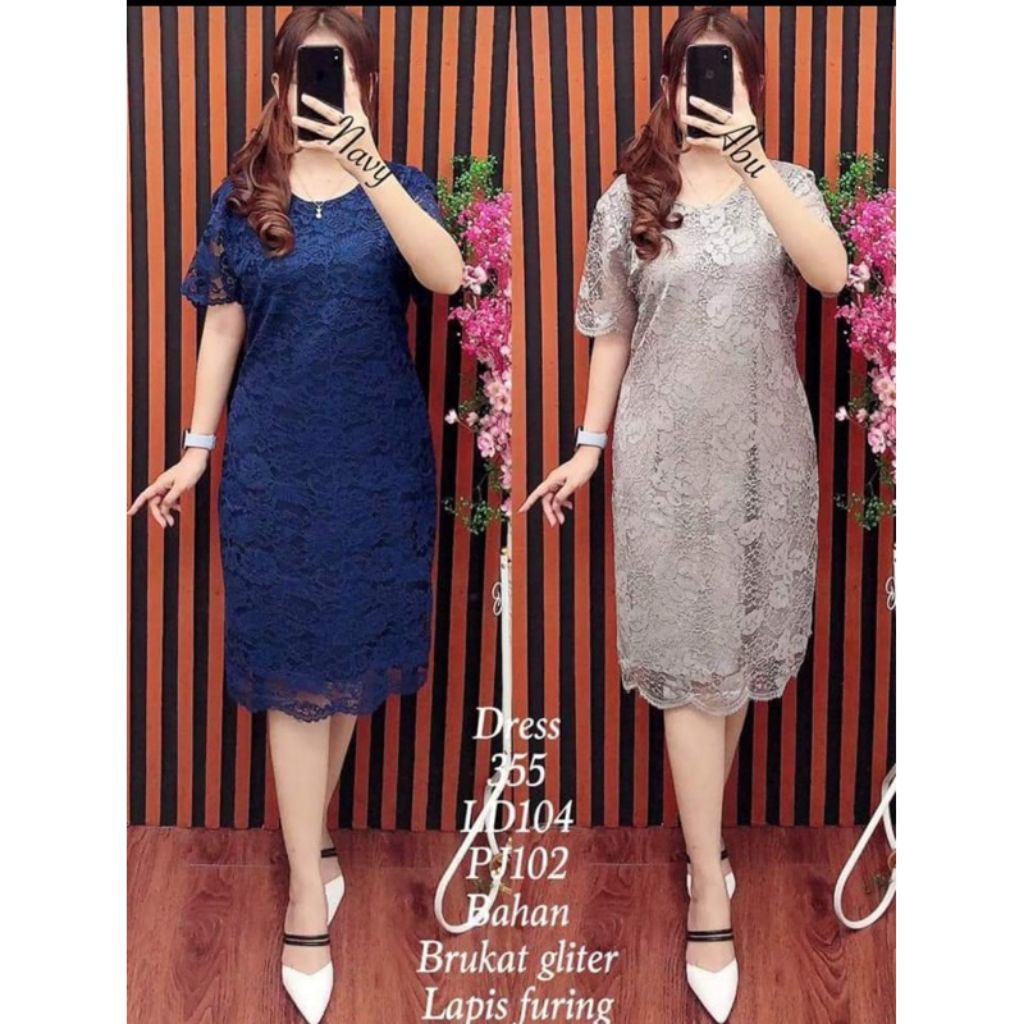 dress pendek dress brokat slim