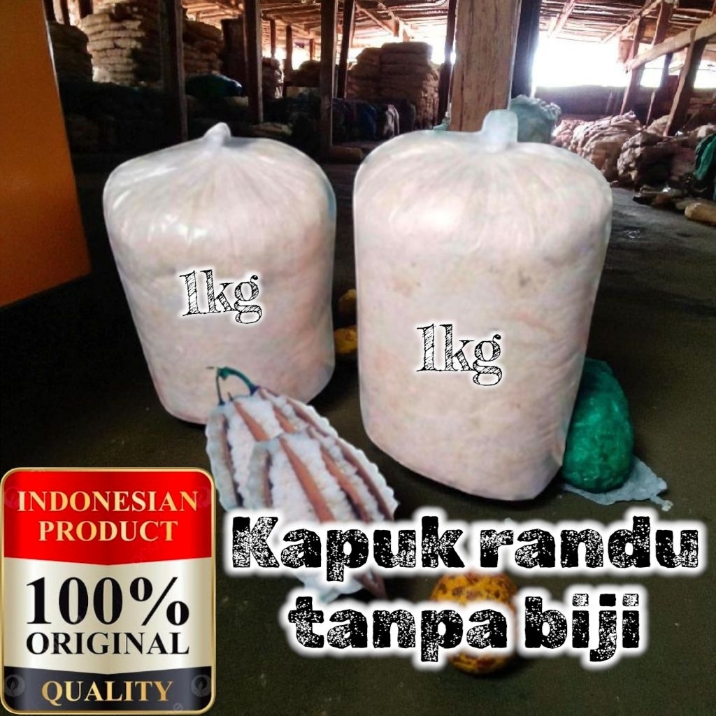 KAPUK RANDU KEMASAN 1KG | ISIAN BANTAL&KASUR KAPUK RANDU ASLI