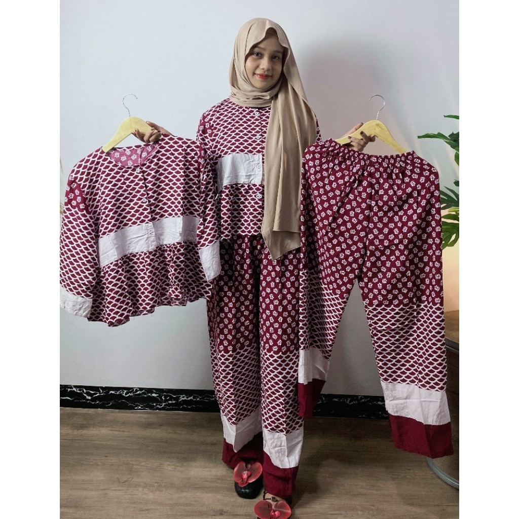 One Set Loungewear Wanita - Cocok untuk Santai & Jalan One Set Wanita Kekinian - Baju & Celana Styli