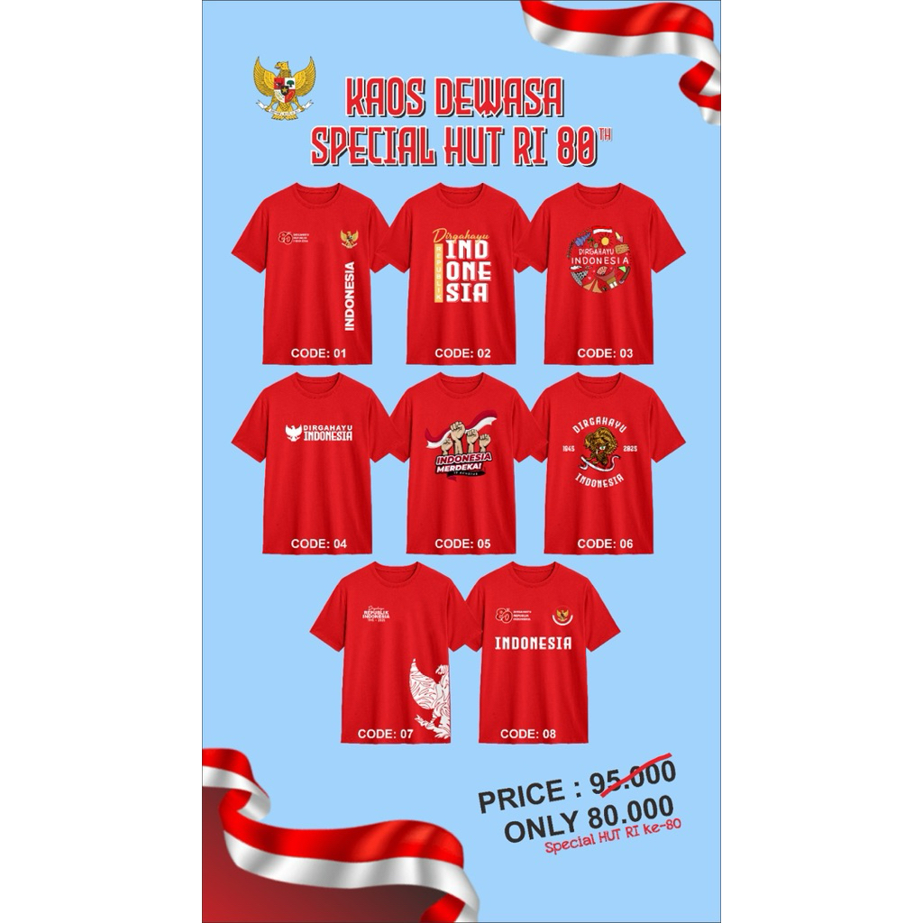 Kaos 17 Agustus Warna Merah Unisex Terbaru – Desain Merdeka Keren & Nyaman
