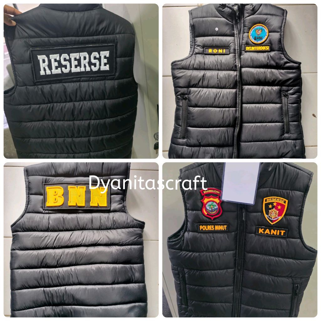 Rompi polri premium bebas request nama logo bordir timbul 3d super rapih | terbaru | rompi polisi | 