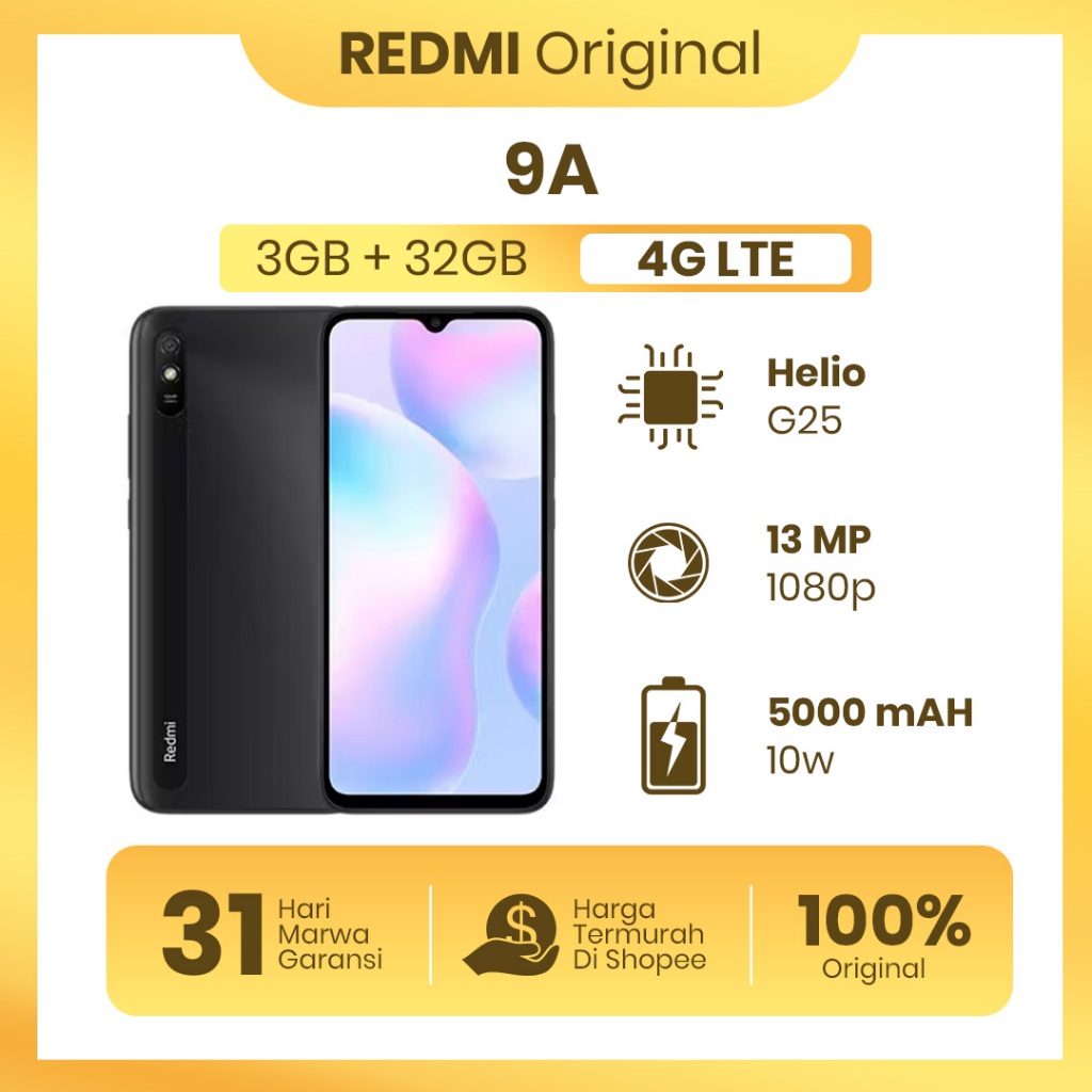 Redmi 9A 3/32GB FullSet Original Second Garansi 100% Normal Tanpa Kendala