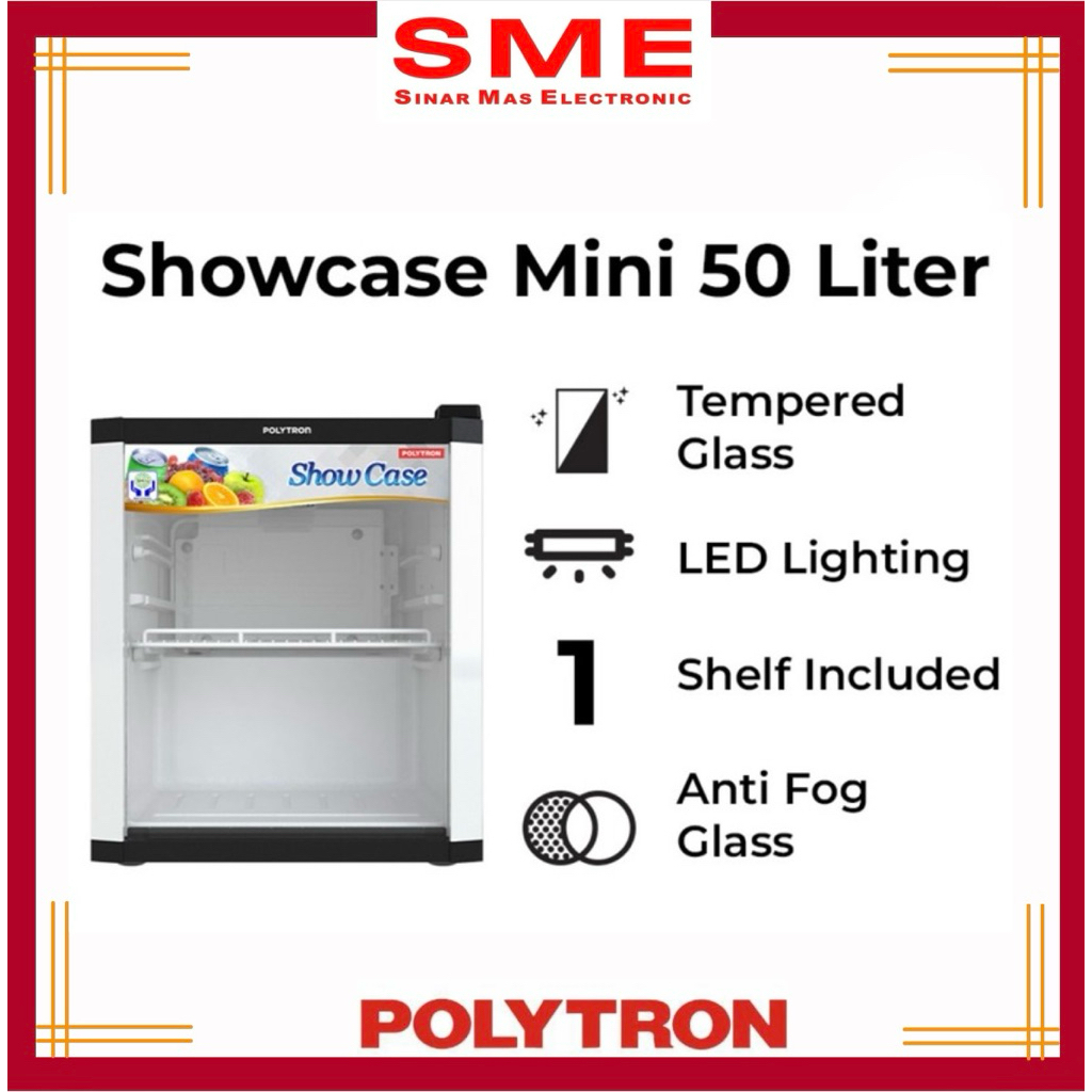 Showcase Lemari Es Pendingin Minuman Mini POLYTRON 50L