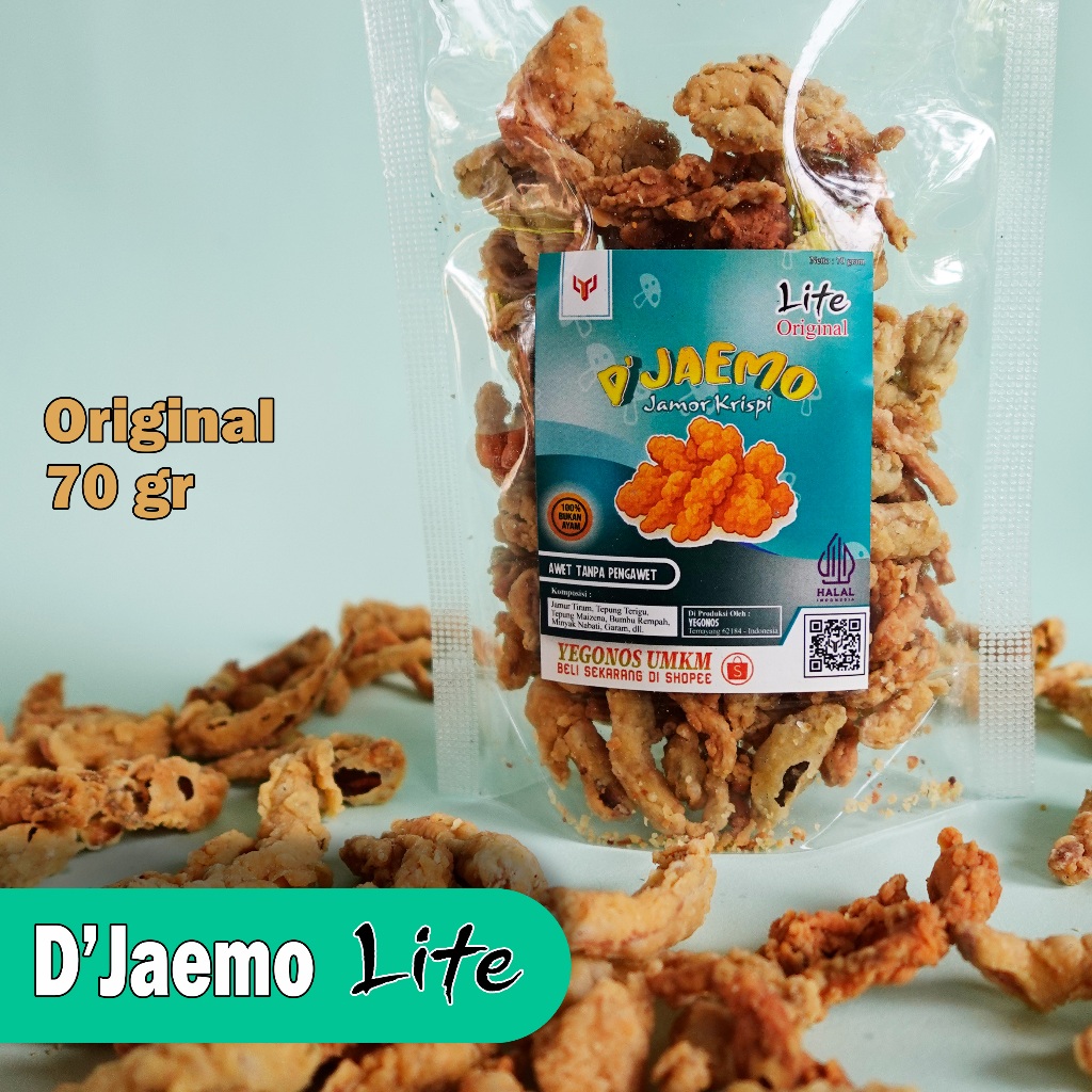 

Jamur Krispi D’Jaemo Original Lite 70g – Snack Gurih Vegan Renyah Tahan Lama