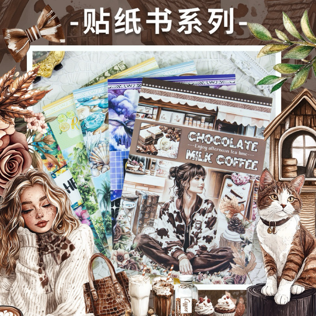 

(5AD) sticker book wanita girl watercolor deco decor journaling 15