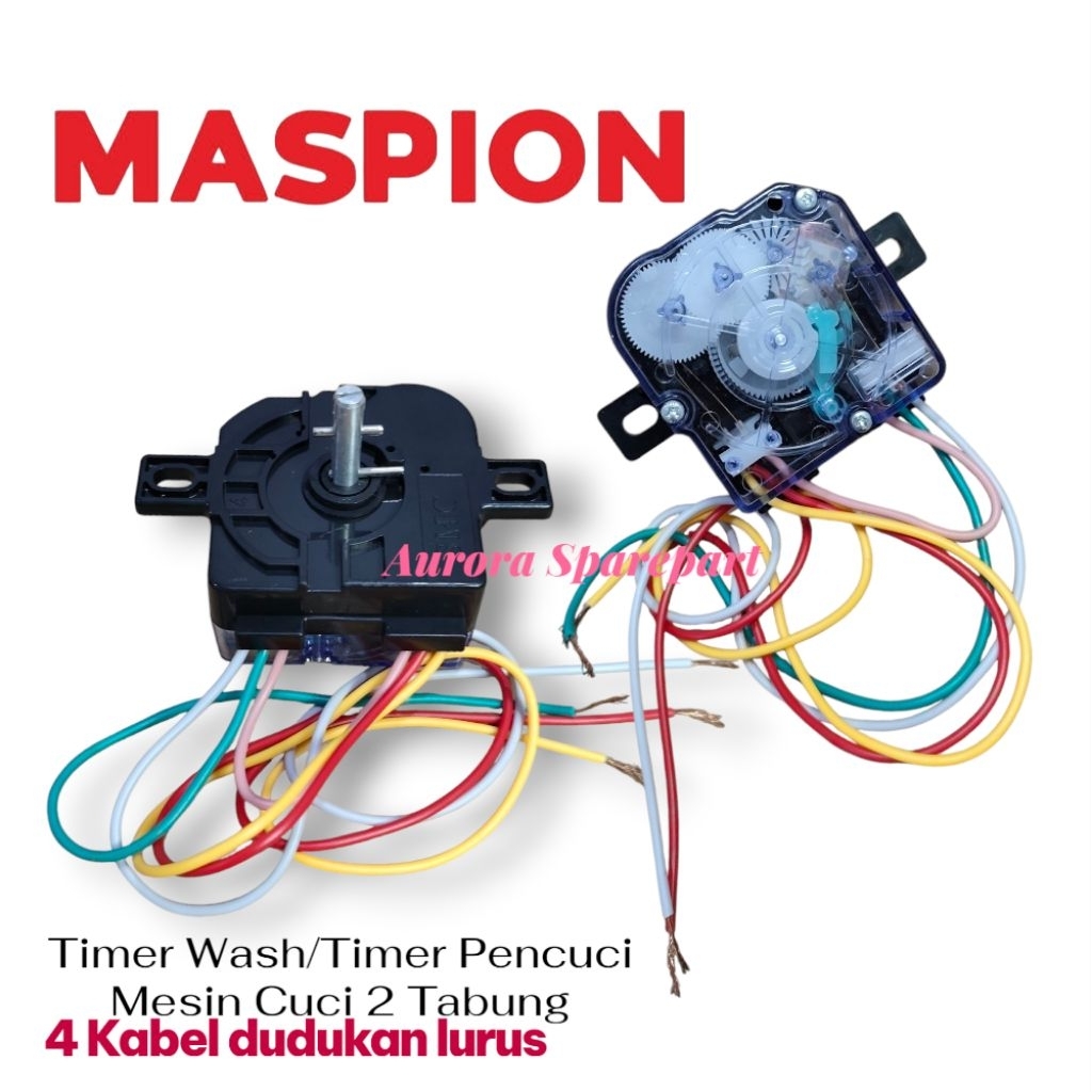 Timer wash/Timer Pencuci 4 kabel dudukan lurus mesin cuci Maspion 2 Tabung produk premium