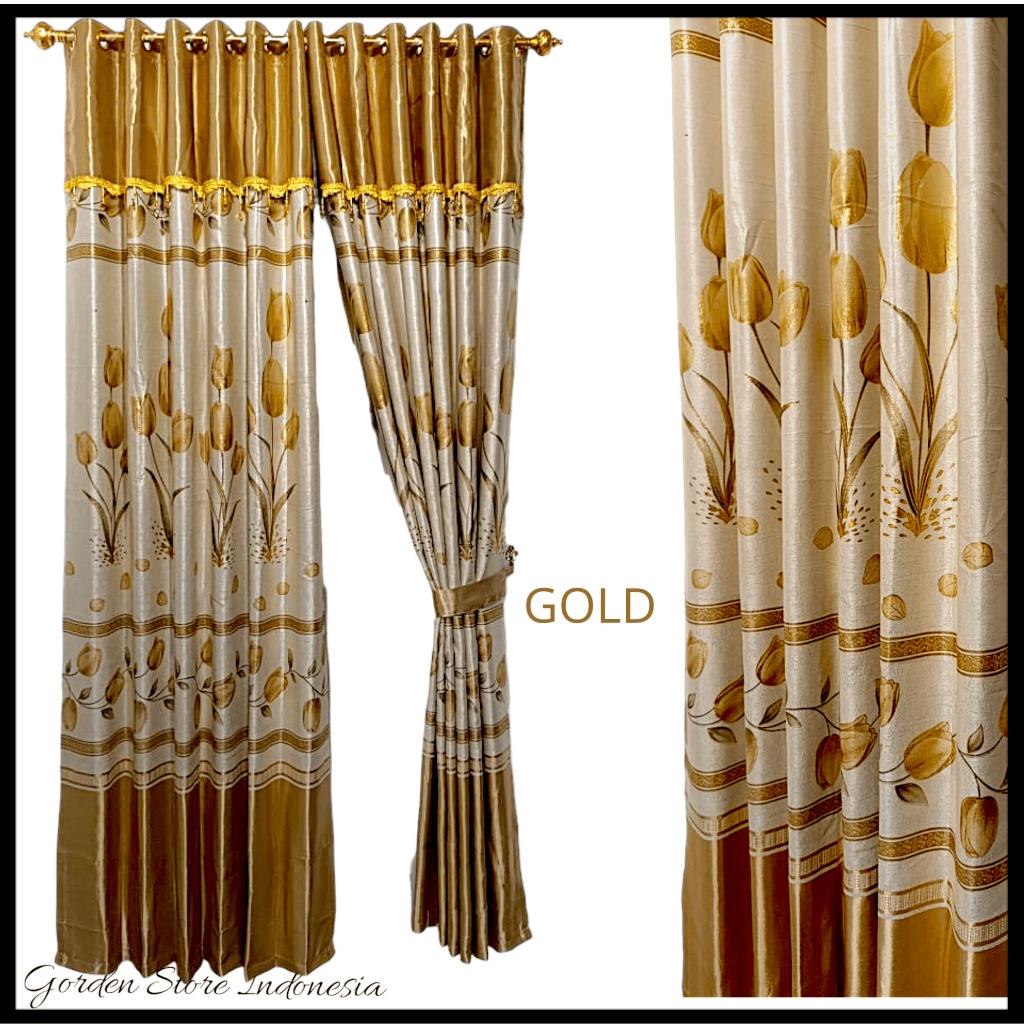 Gorden Embosh Motif Tulip Elegan Panjang 250cm | Gorden Blackout Premium Ruang Tamu & Kamar Tidur