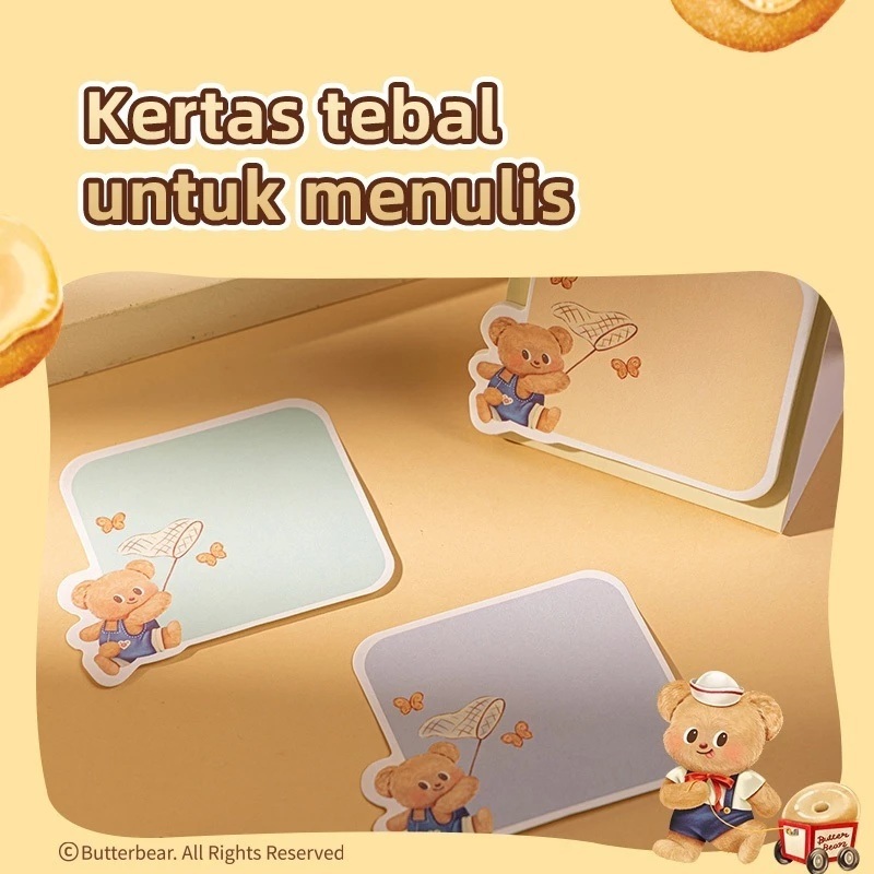 

STOK TERBATAS!! Butterbear Sticky Notes / Catatan Tempel 30 Lembar Daya Rekat Baik