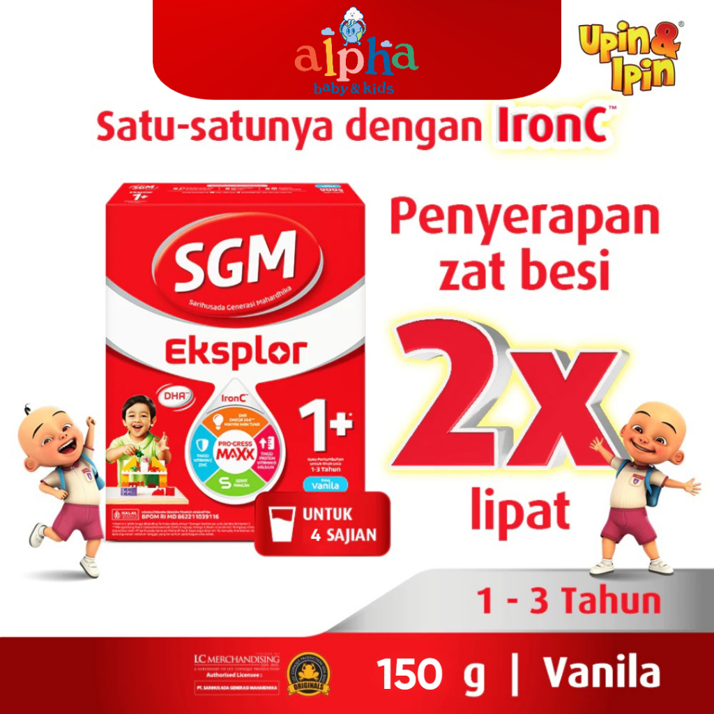 

SGM Eksplor 1+ dengan IronC Susu Pertumbuhan 1-3 tahun Rasa VANILA 150gr / 400gr / 600gr / 900gr