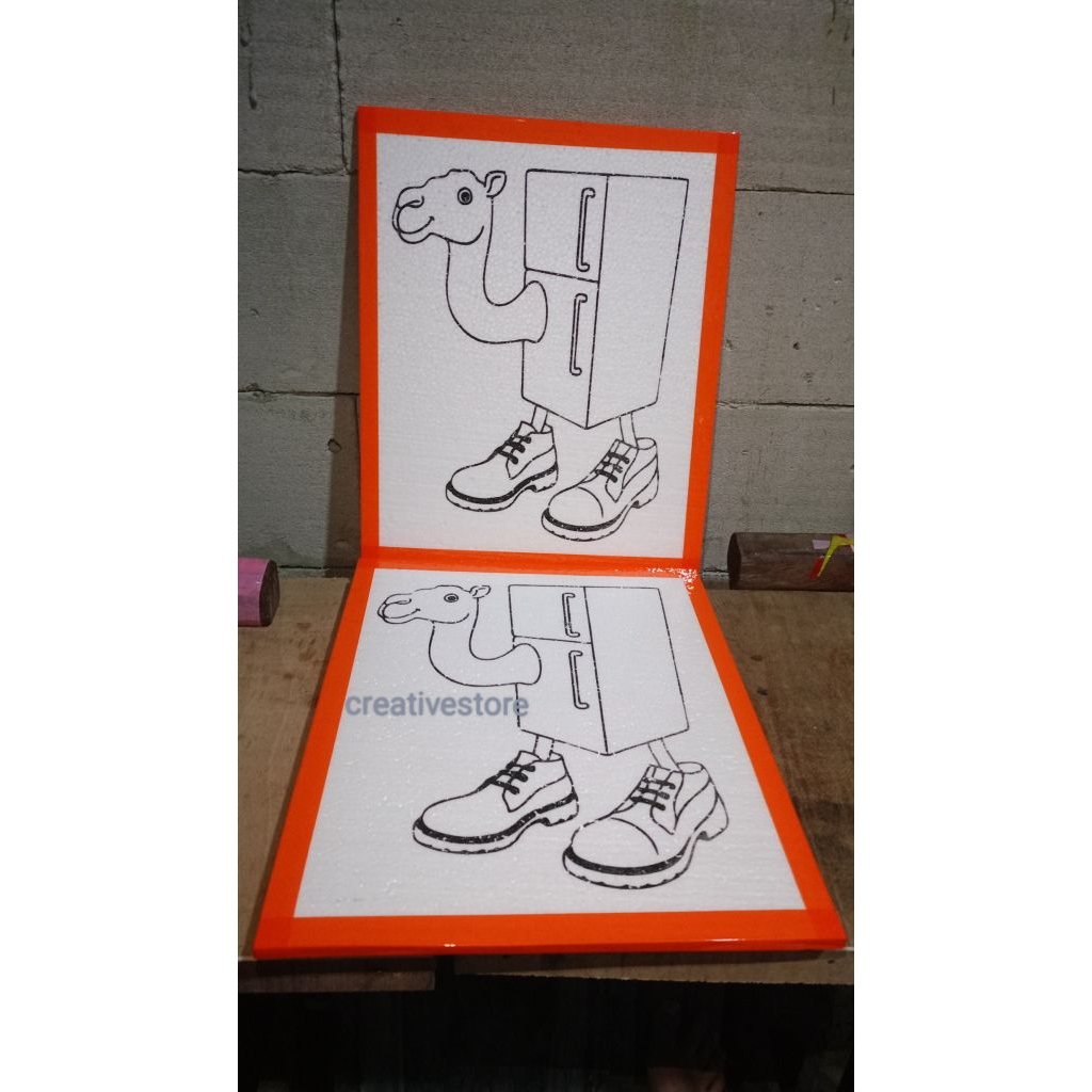 

Sterefoam sketsa lukis uk 25cm x 33cm isi 5 gambar
