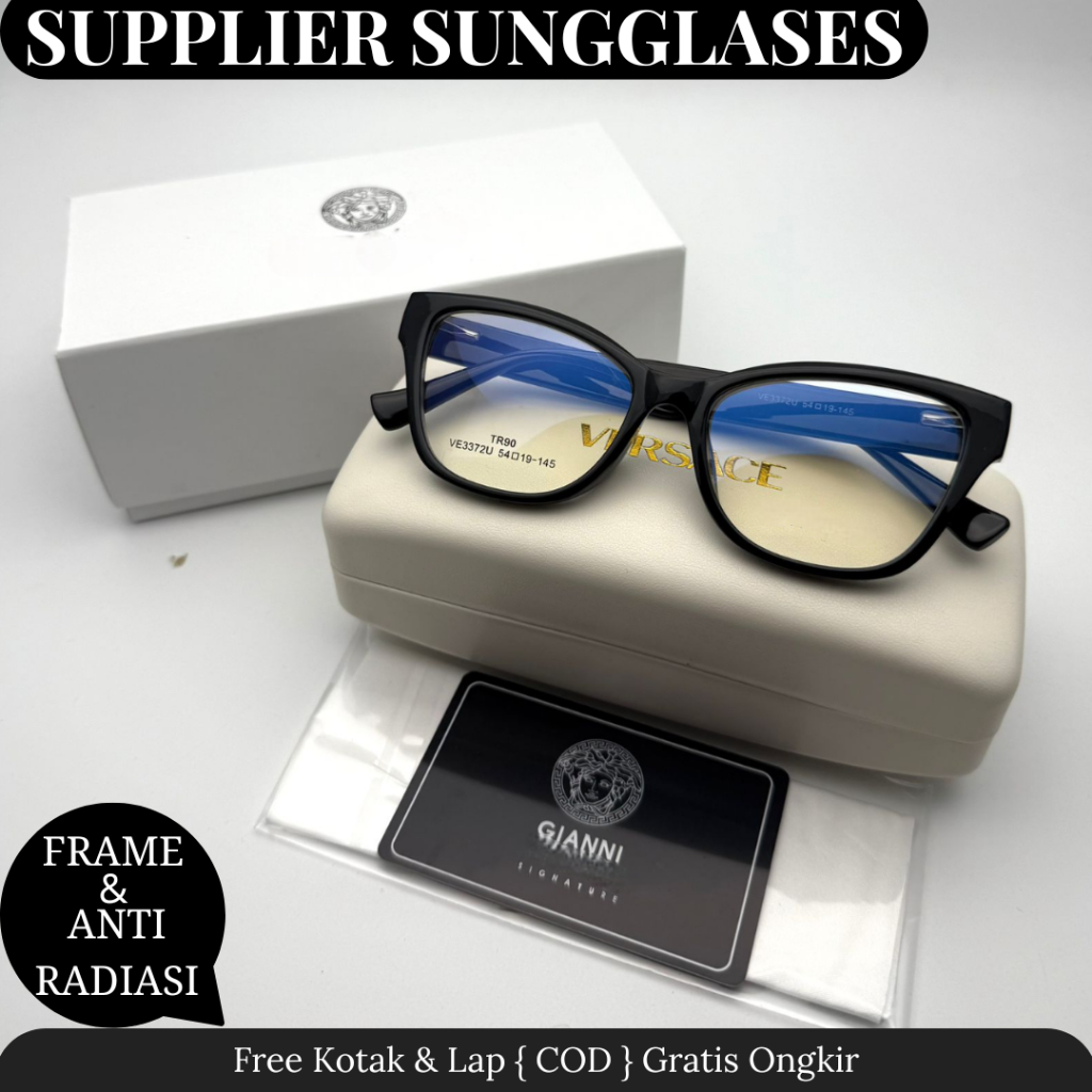 Kacamata Frame Fashion 3372 Premium Anti UV Protection - New