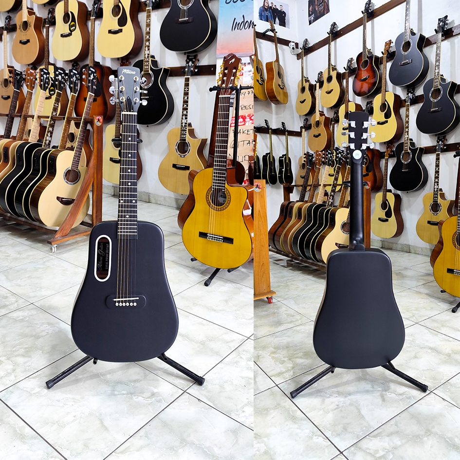 Gitar Original Lokal Athena Lava Gitar Lokal Berkualitas Gitar Warna Black Doff Cantik