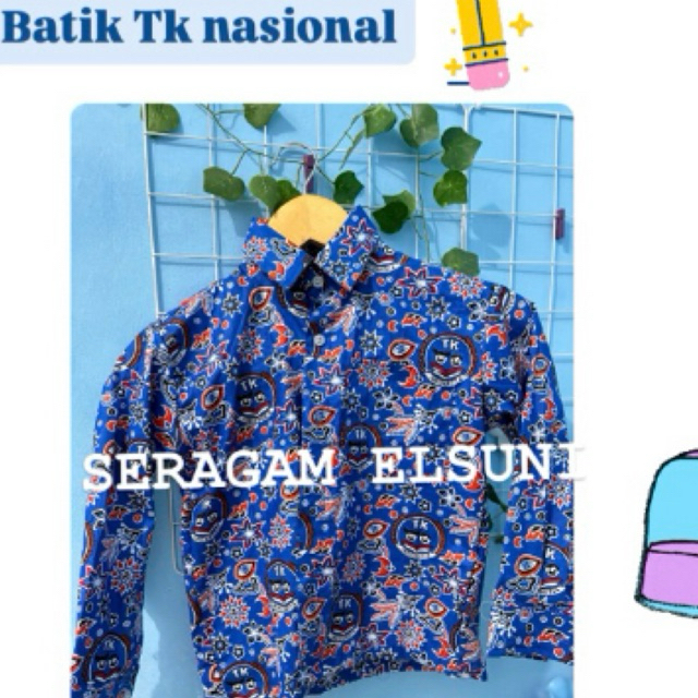 BATIK TK NASIONAL // BATK IGTKI BIRU LENGAN PANJANG ANAK LAKI_LAKI PEREMPUAN Seragam