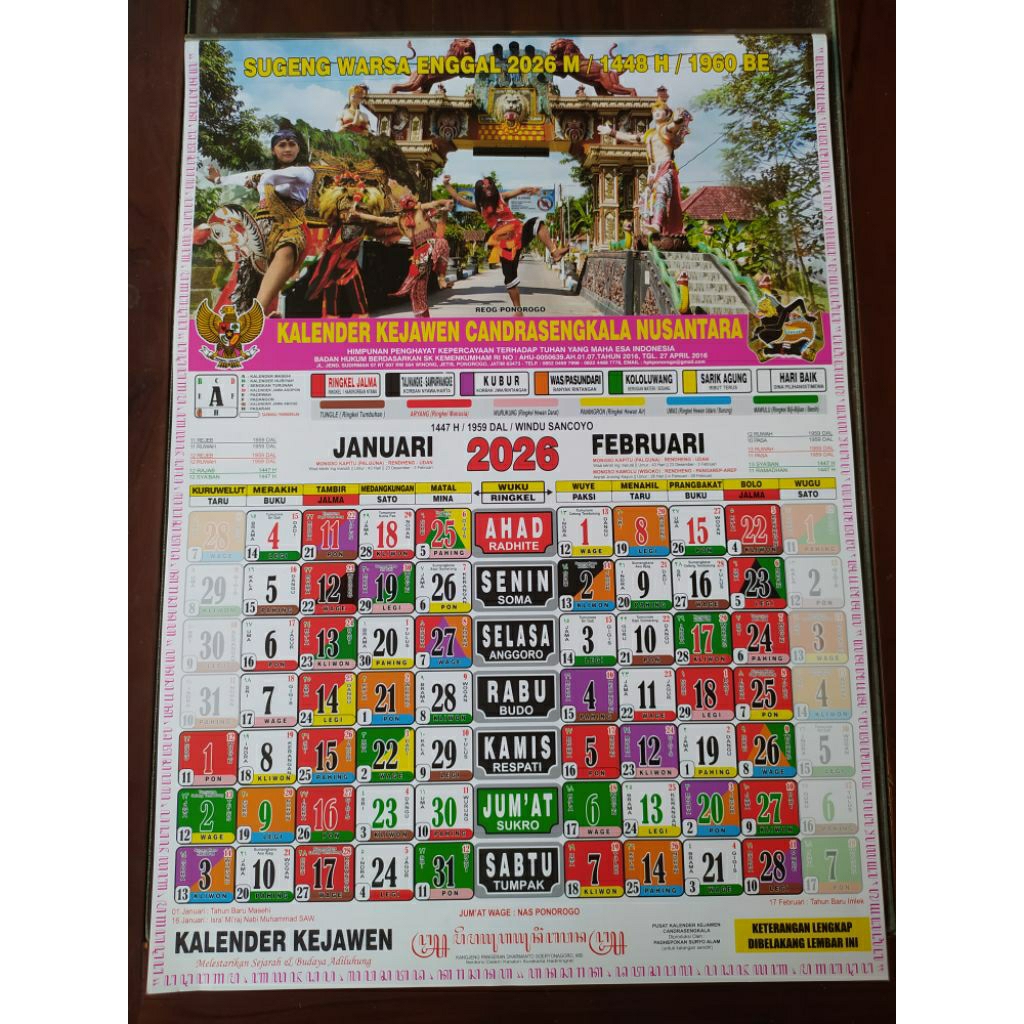 Kalender 2026 - Kalender Jawa Kejawen Candrasengkala Nusantara 2026