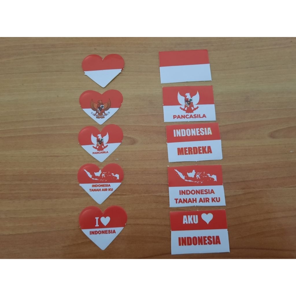 

10pcs Sticker Wajah Sticker Pipi Merah Putih Indonesia
