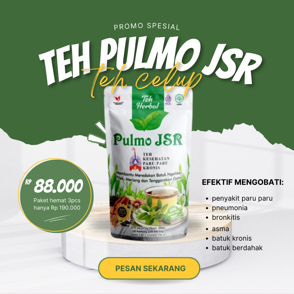 

Pulmo JSR teh herbal rimpang batuk menahun