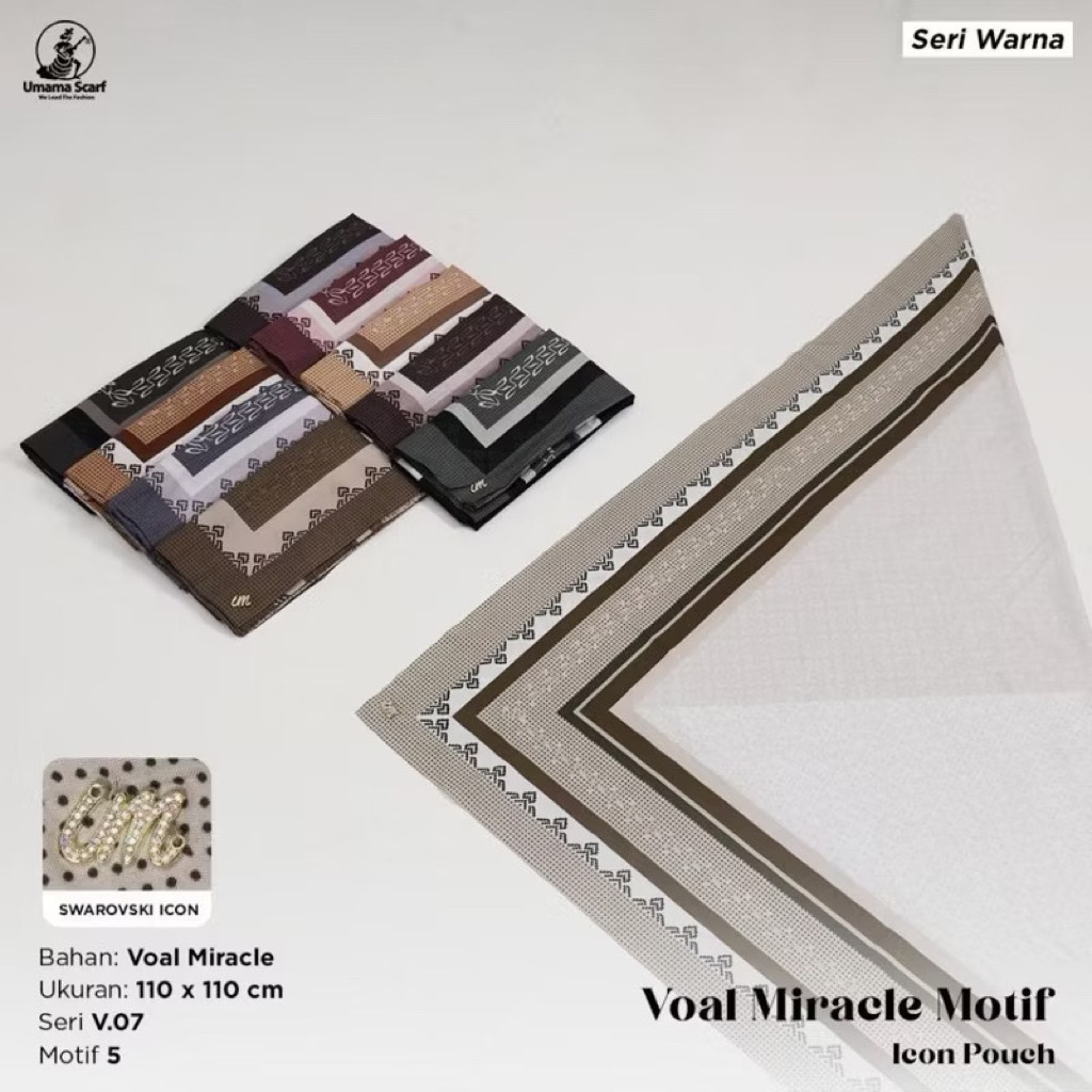 Umama Miracle Motif Pouch / Hijab Segi Empat Umama / Hijab Motif Premium Laser Cut / Umama Hijab Seg