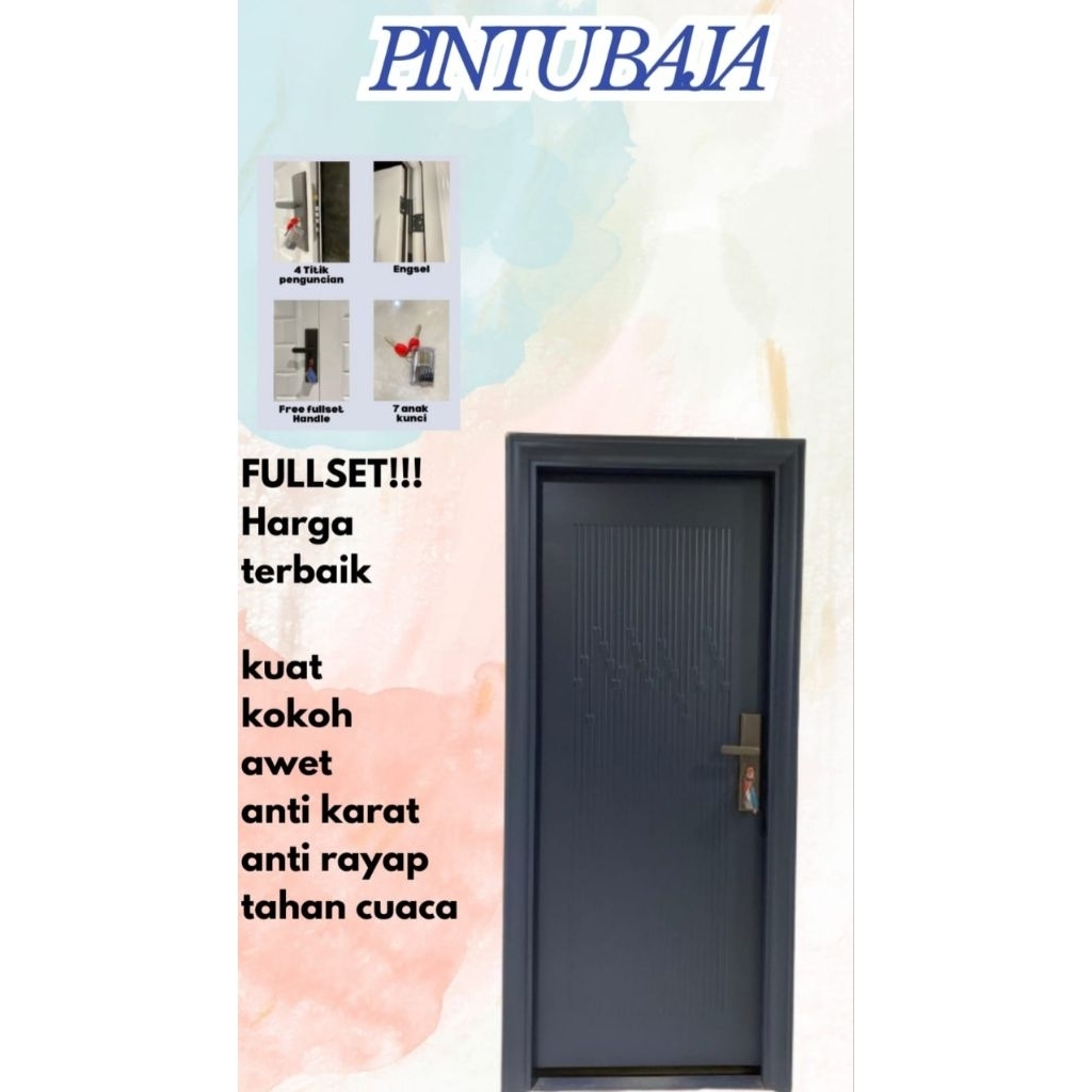 pintu baja single 1 daun/Pintu kamar/pintu utama/pintu kantor