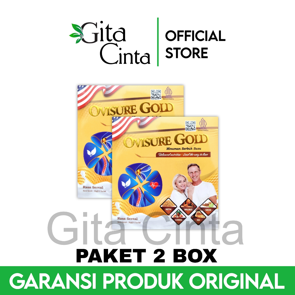 

2 Box Ovisure Gold Susu Obat Vitamin Tulang Dan Sendi Syaraf Kejepit Keram Origina Asli