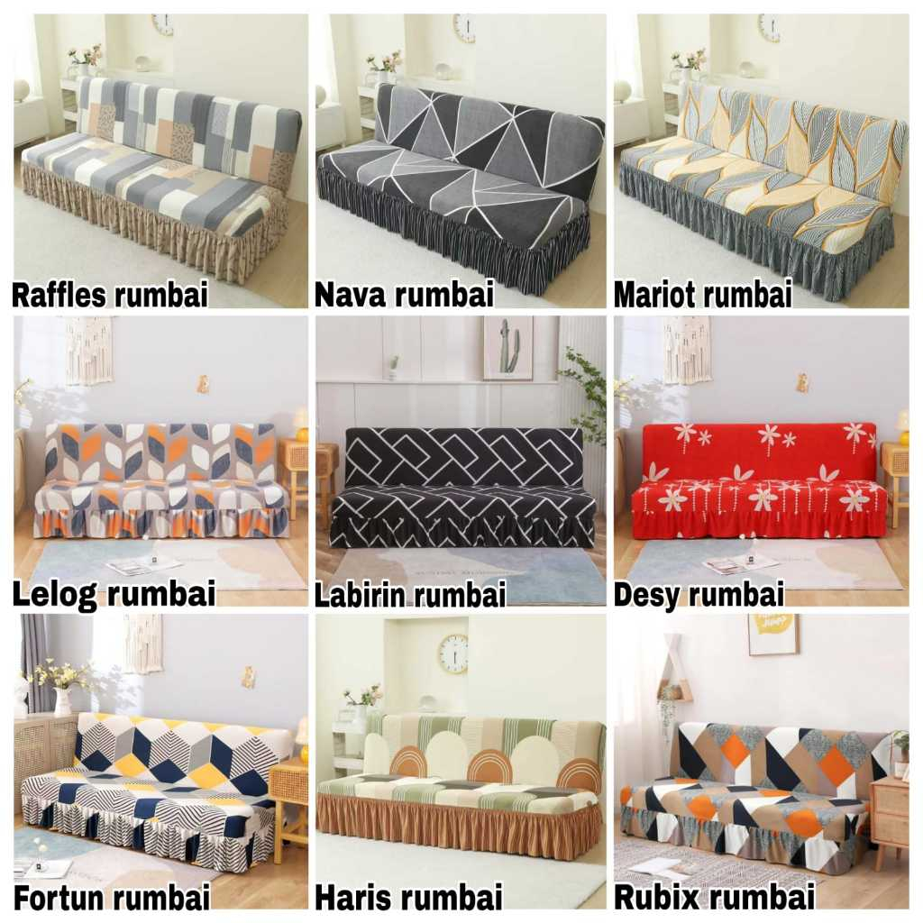Cover sofa bed INFORMA,GOTHAM,IVARO elastis Sarung RUMBAI penutup sofa bed