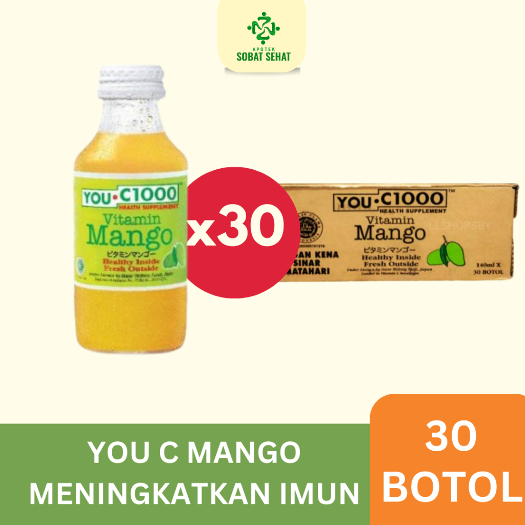 

[30 BOTOL] YOU C1000 Mangoo 1 BOX 1 Karton ISI 30 Botol @140 ml
