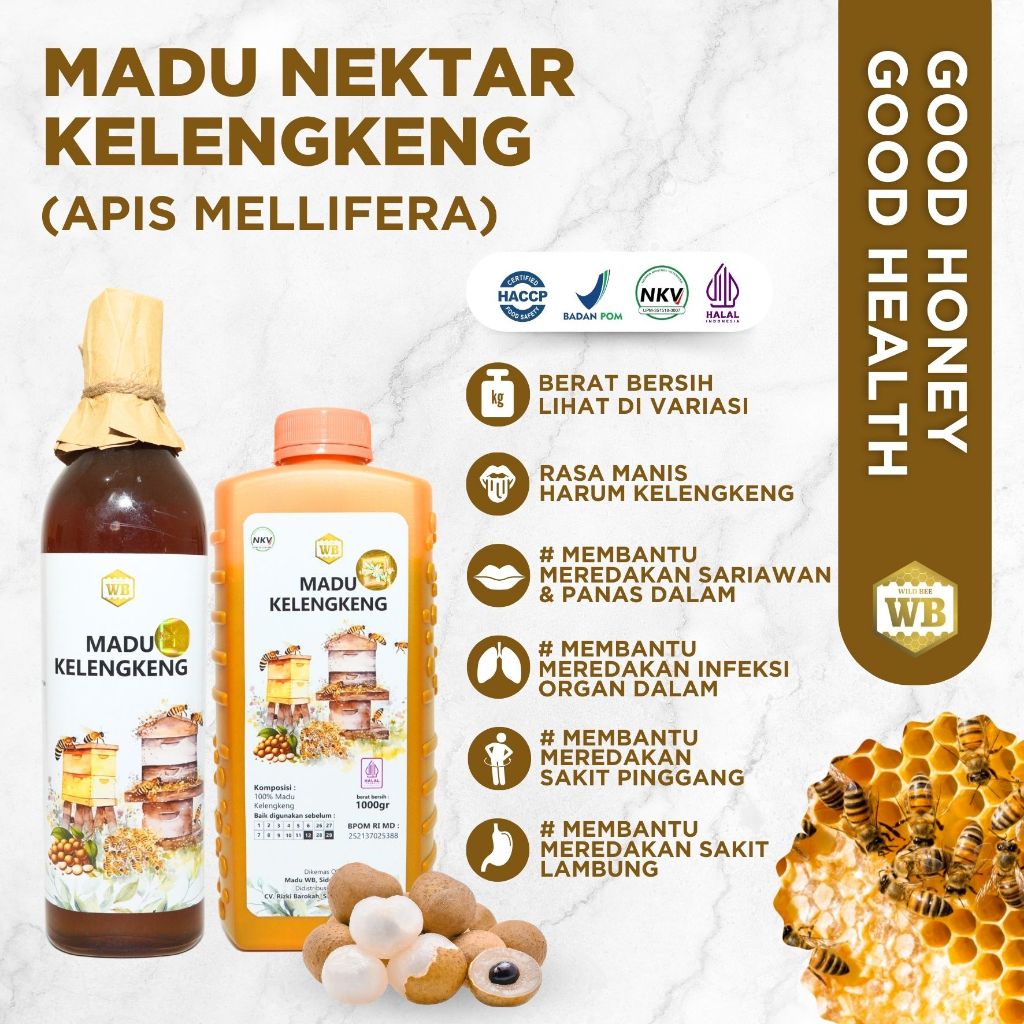 

WB Wild Bee - Madu Nektar Kelengkeng / Lebah Apis Melifera - Wild Bee - Beli 10 Gratis 1