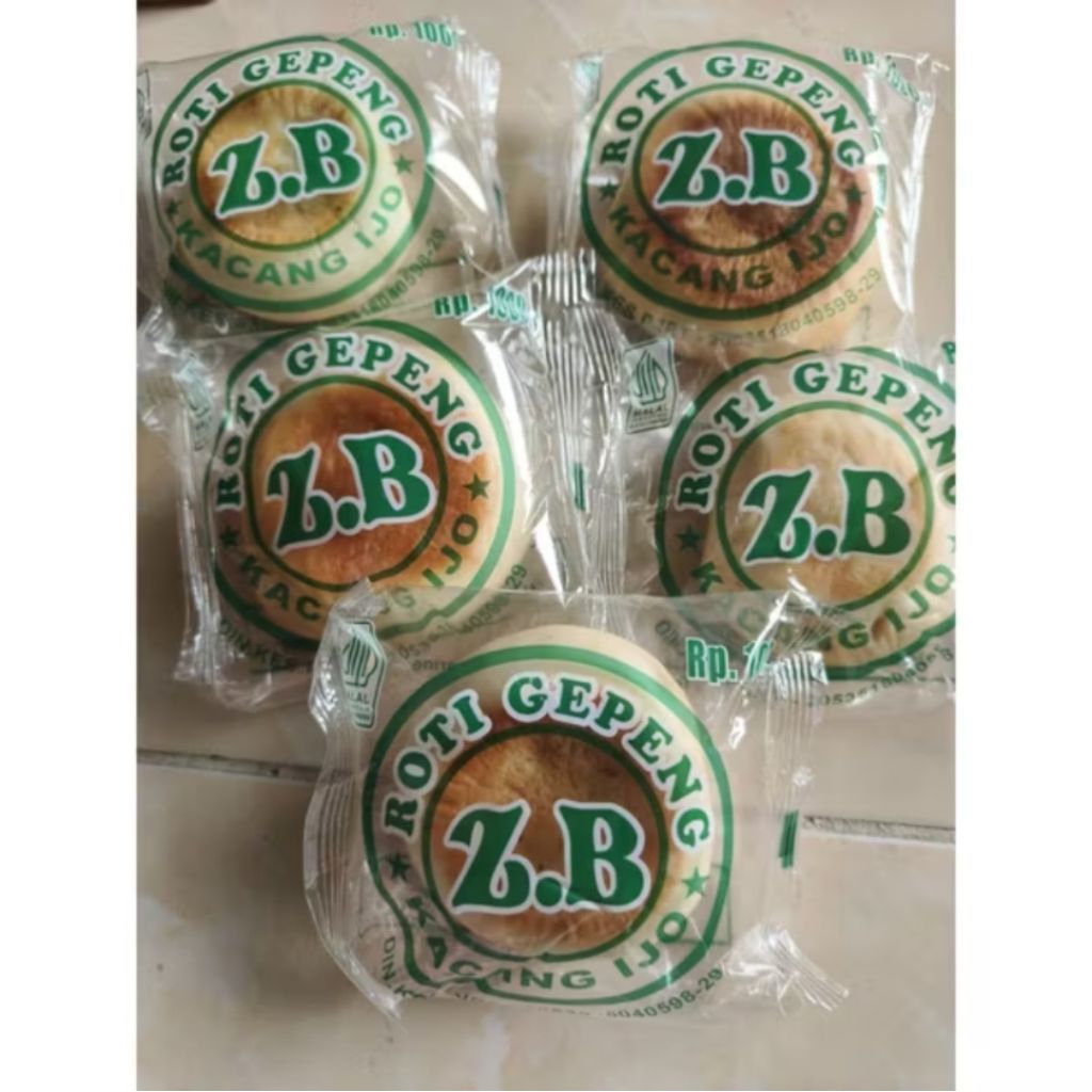 

Roti gepeng ZB Rasa kacang hijau