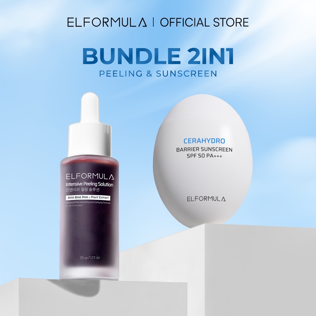 ELFORMULA Bundle 2in1 - Intensive Peeling Solution + CeraHydro Barrier Repair Sunscreen SPF 50+++
