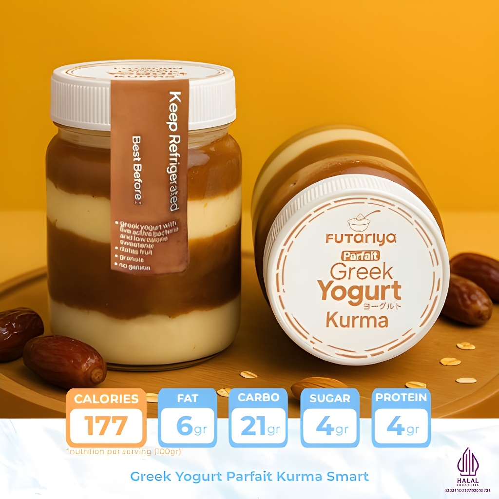 

FUTARIYA Greek Yogurt Parfait Kurma Smart Pack - Live Active Probiotics Yogurt, Low Calorie