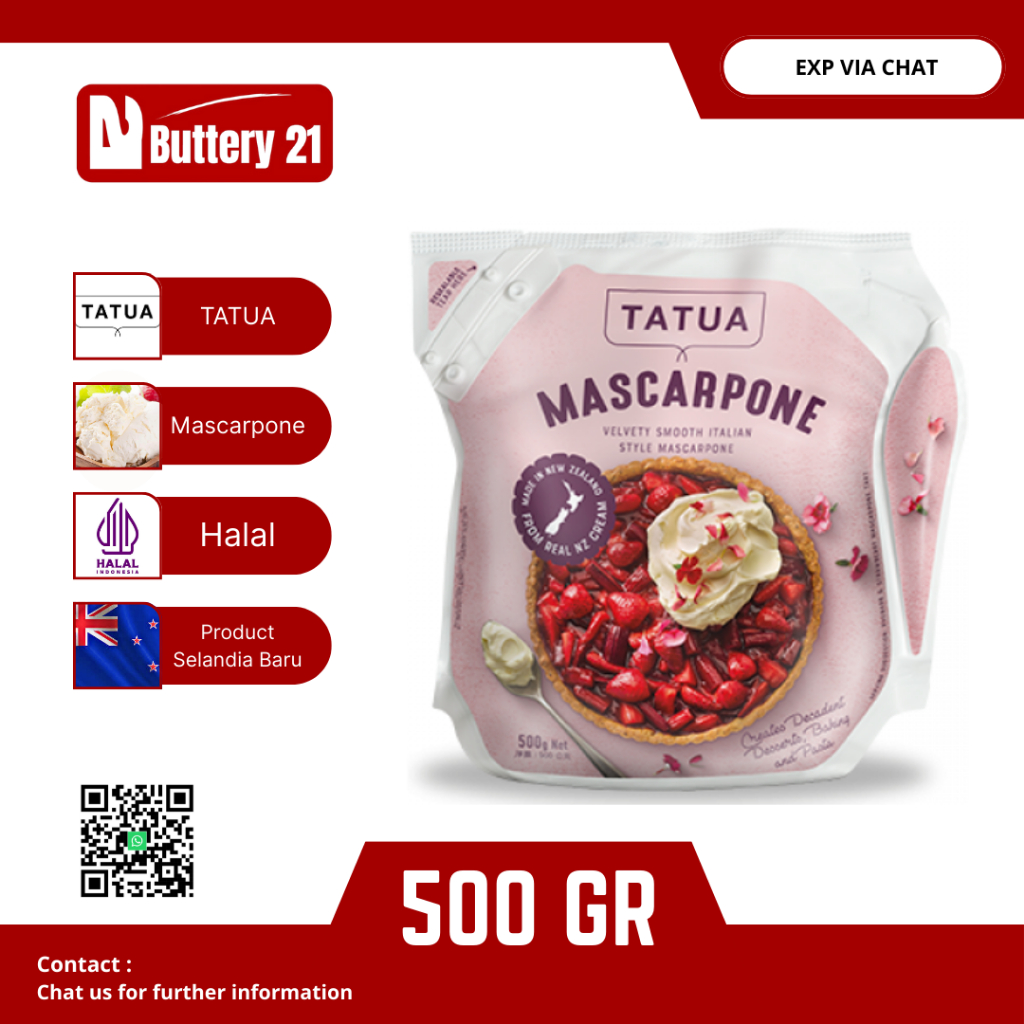 

TATUA MASCARPONE CREAM CHEESE 500 GR/TATUA MASCARPONE 500 GR/MASCARPON KEJU KRIME