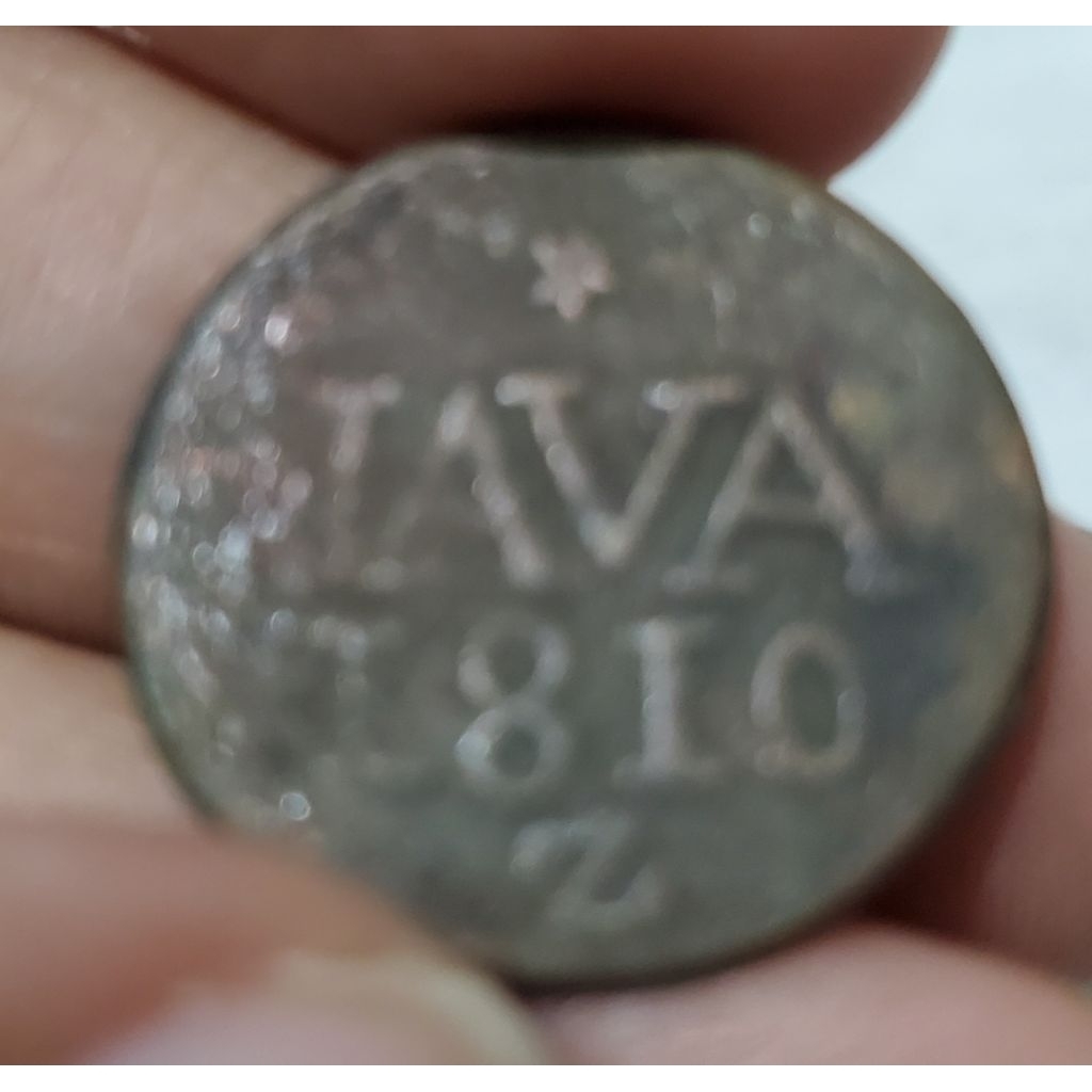 1 biji koin java 1810 z  temuan sungai u koleksi/hiasan/edukasi/dll.