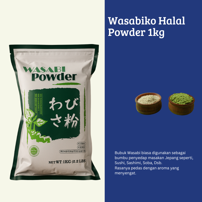 

Wasabi Powder Halal MUI 1Kg / Bubuk Wasabi 1 Kg
