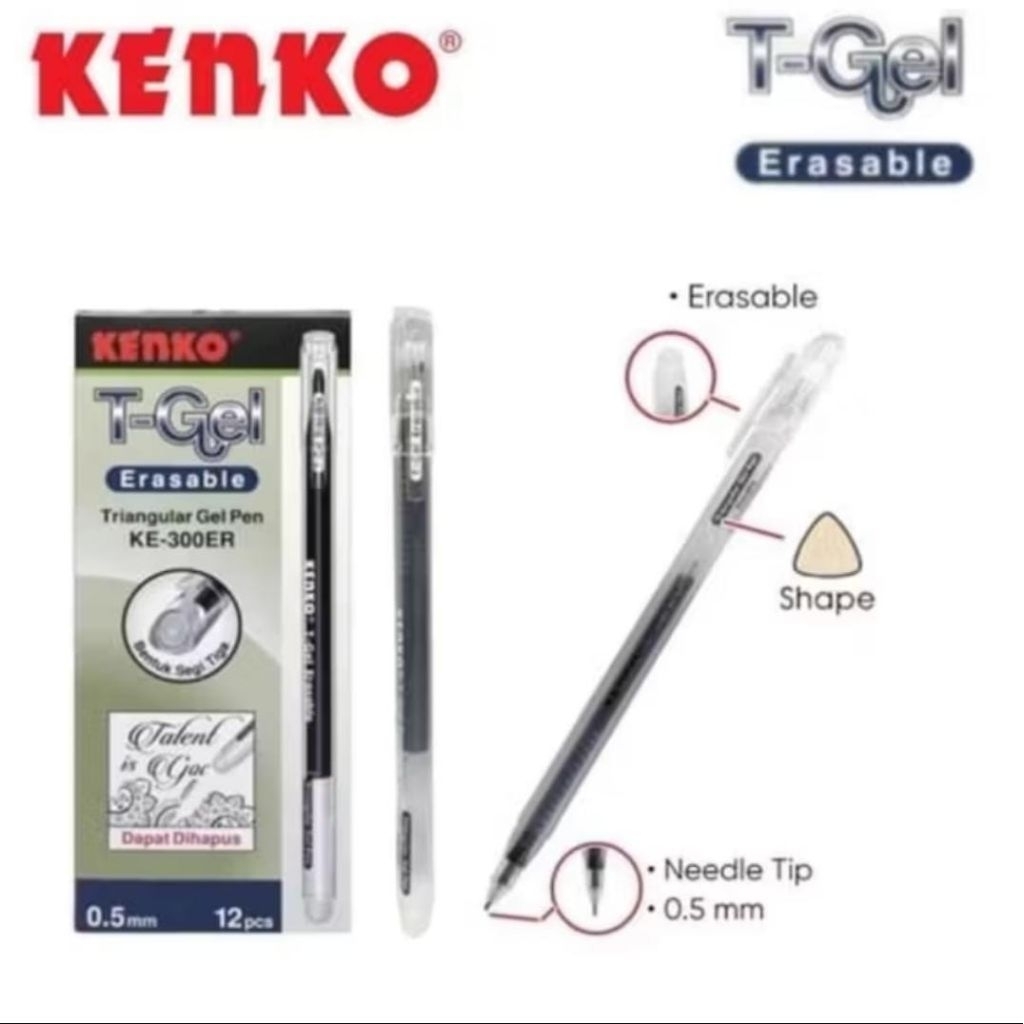 

LUSIN/12PCS] PULPEN KENKO KE-303ER 0.5 MM ERASABLE BISA DI HAPUS / BALLPOINT / BOLPEN / PENA