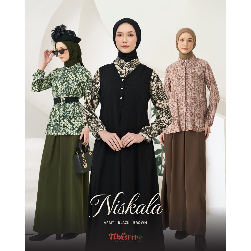 GAMIS NIBRAS NISKALA TERBARU KEKINIAN OVERAL SET INNER DAILY CASUAL KULIAH PREMIUM TERMURAHH