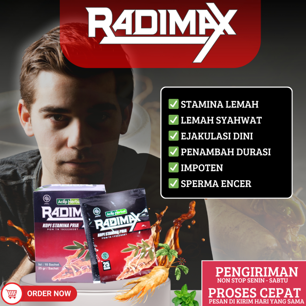 

Kopi Penambah Stamina Pria Kuat Tahan Lama Isi 10 Sachet Terbuat Dari Bahan Herbal Alami Radimax