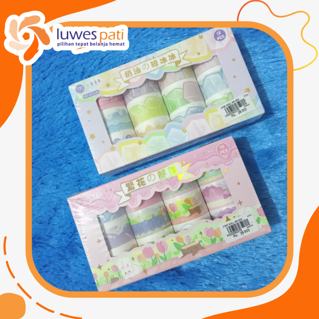 

Stiker roll motif ice cube & flowers