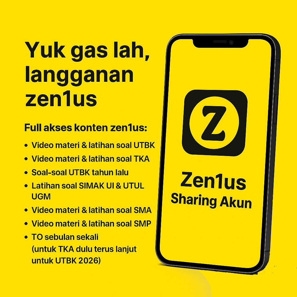 Zenius Sharing Akun Premium UTBK 2025/2026