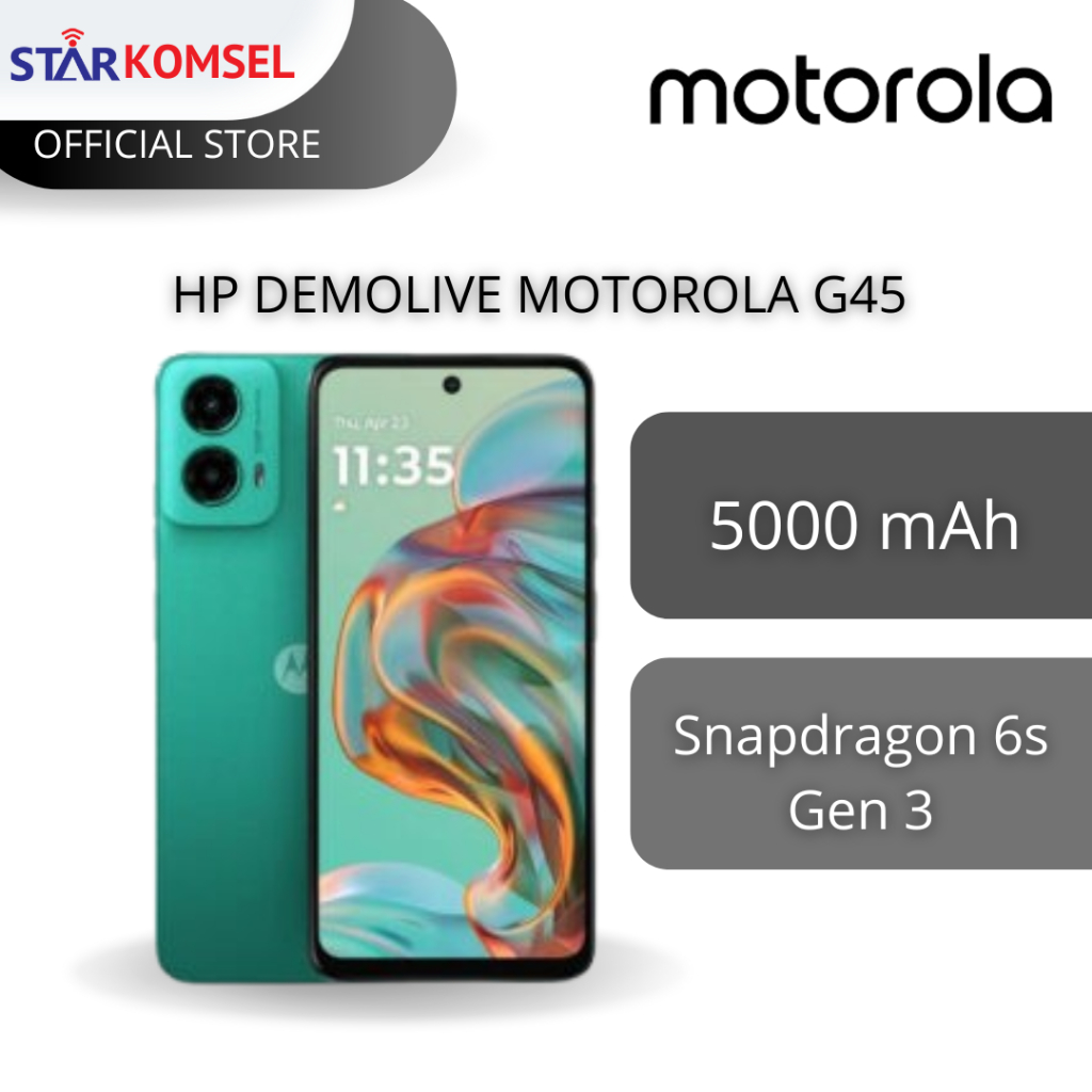 HP SECOND MULUS DEMOLIVE MOTOROLA G45 8/256 NFC HP SECOND MULUS LIKE NEW