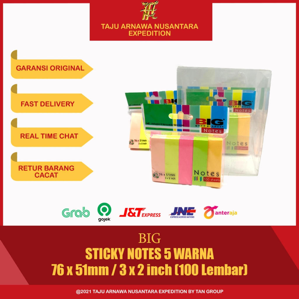 

STICKY NOTES 5 WARNA MERK BIG ISI 100 LEMBAR