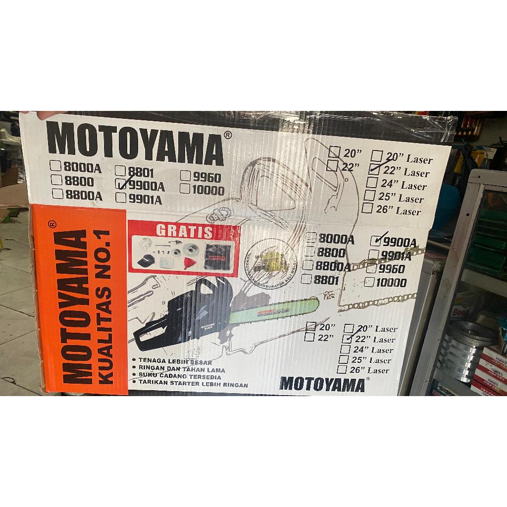 Chainsaw Mesin Gergaji Kayu 22" Motoyama 9900