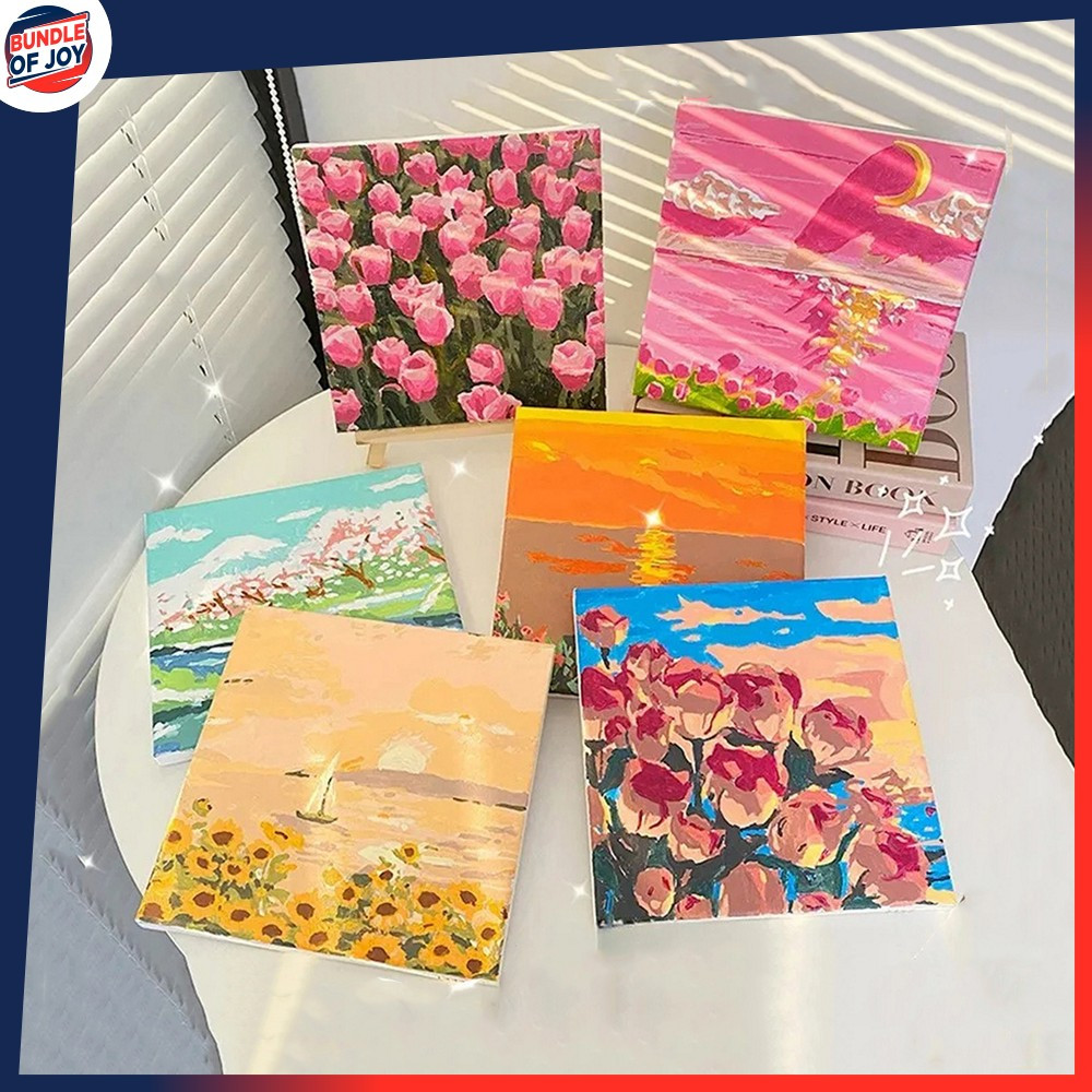 

Paint By Number Kit Uk 20x20cm Kanvas Siap Lukis Bunga Pemandangan / Wall Decoration Diy Digital Painting Canvas / Lukisan Canvas Acrylic Aesthetic Bundle Of Joy A110