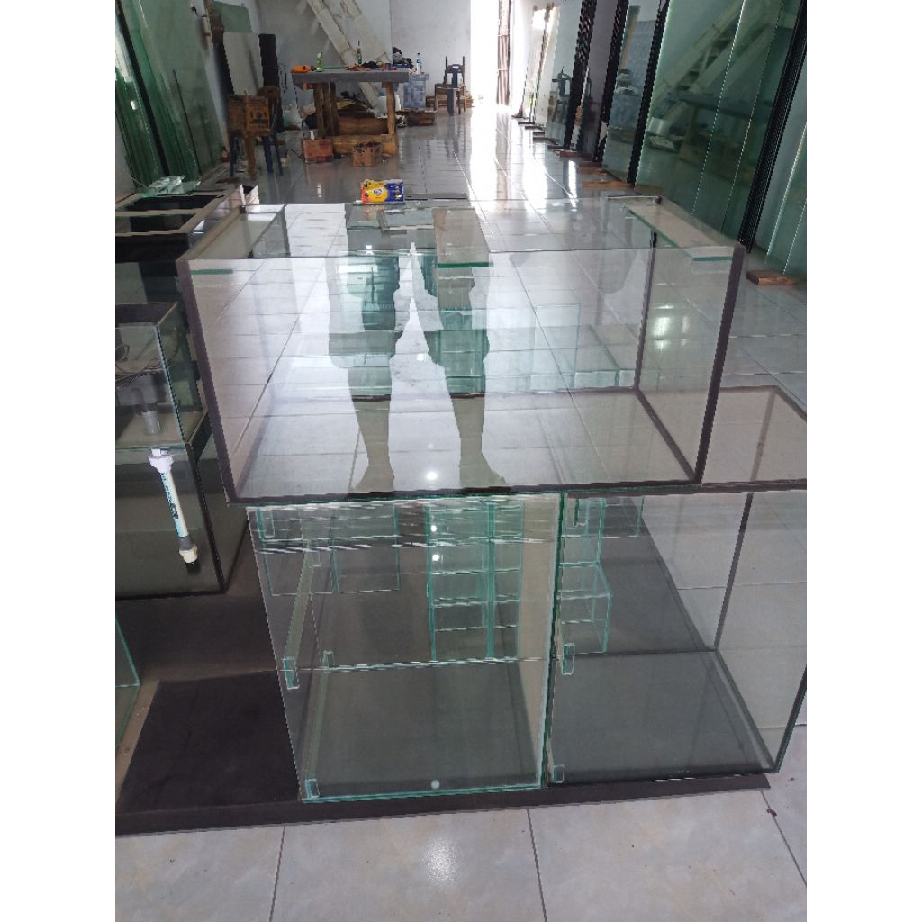 aquarium 60x30x30 kaca full 5 mm ASAHIMAS + matras hitam 8 mm