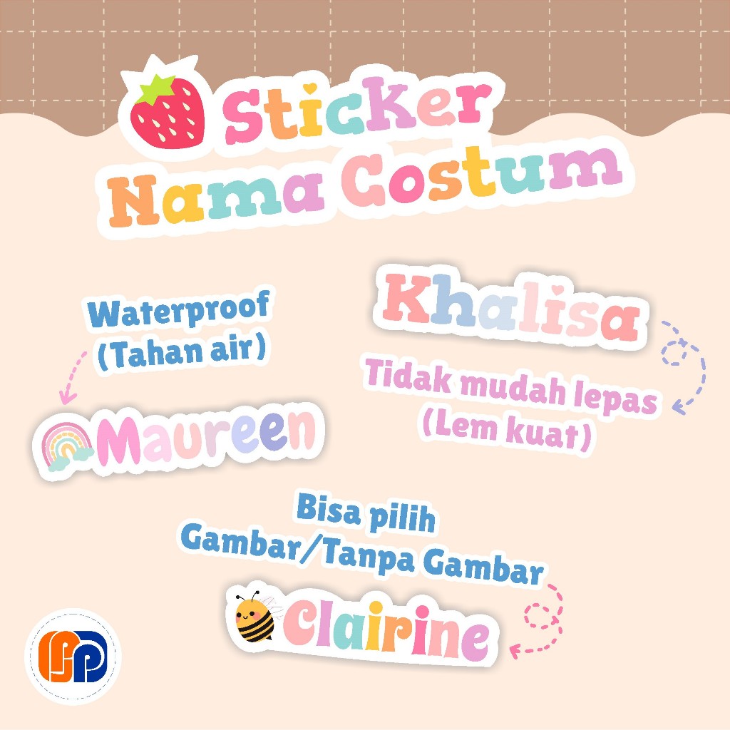 

Sticker Nama Custom | Sticker Label Custom Vinyl Waterproof | Tahan Lama & Banyak Pilihan Warna