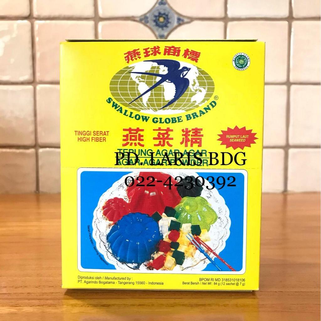 

[1 BOX isi 12 SACHET] AGAR AGAR POWDER SWALLOW GLOBE PLAIN / PUTIH 7GR