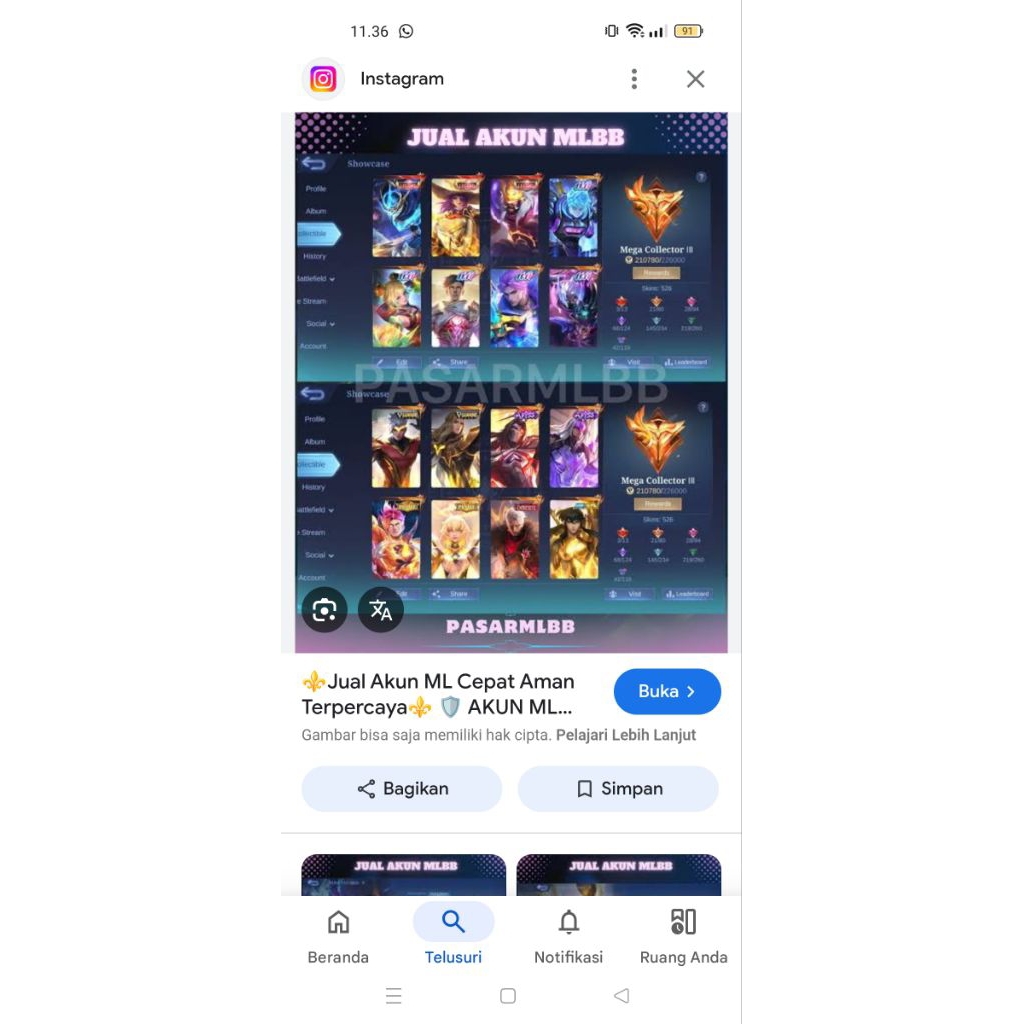 akun mobile legend sepuh