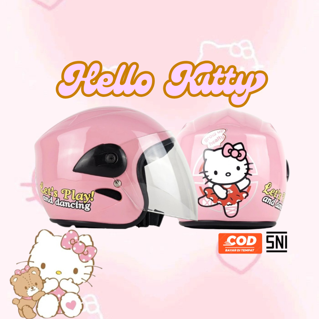 Helm Anak Usia 2 3 4 5 6 Tahun Motif Kartun Hello Kitty Helm Anak Perempuan