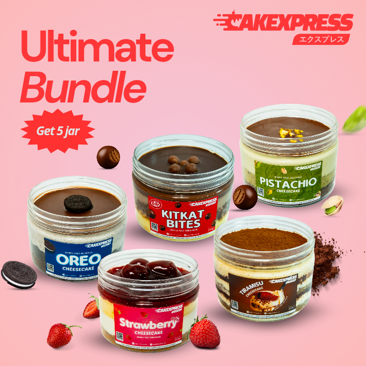 

Ultimate Bundle (5 Jar) Cheesecake 5 Layer 200gr diameter 9cm Cakexpress Dessert Kue Keju Coklat