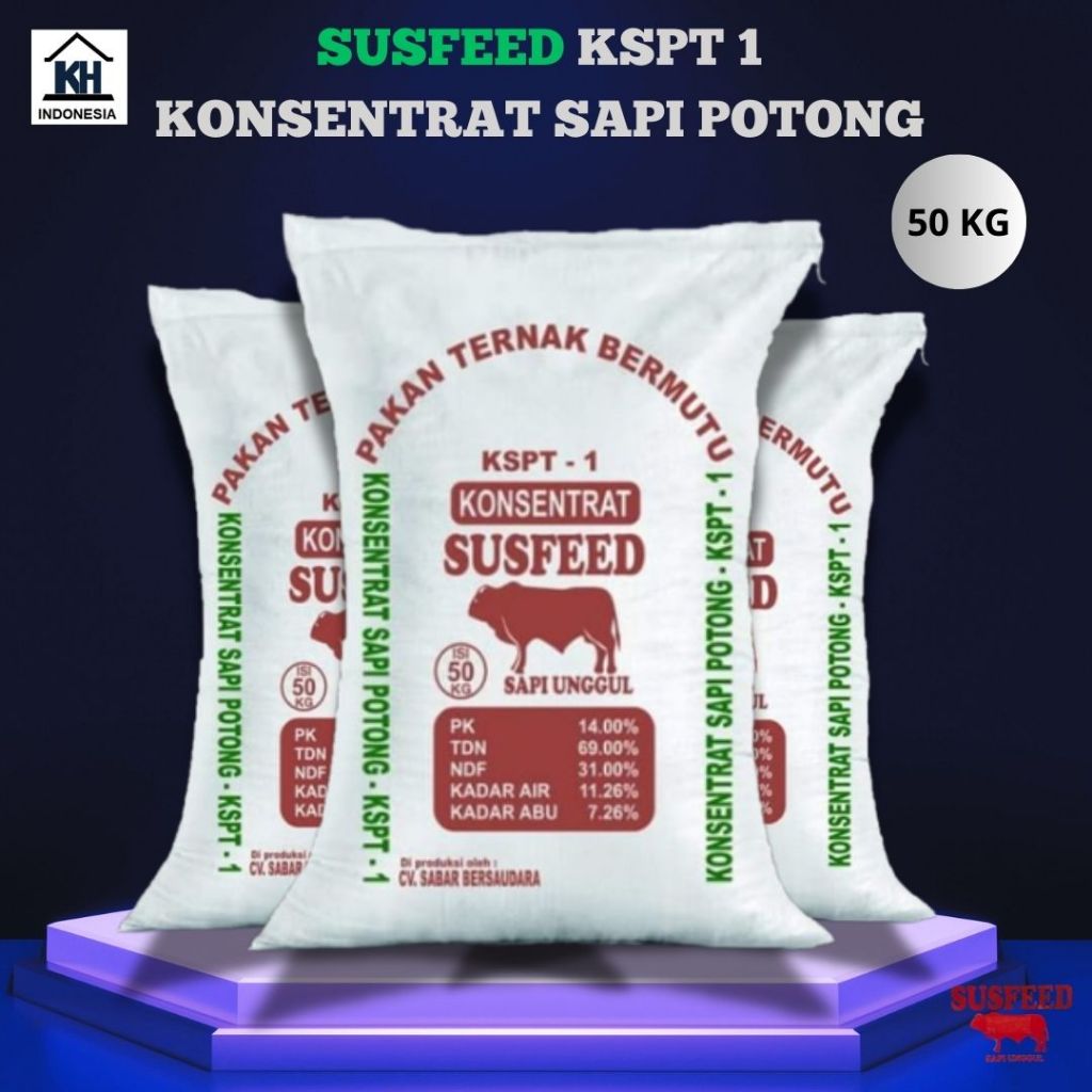 (50 KG/1 KARUNG) SUSFEED KSPT 1 KONSENTRAT PENGGEMUKAN SAPI POTONG - PROTEIN 14 %