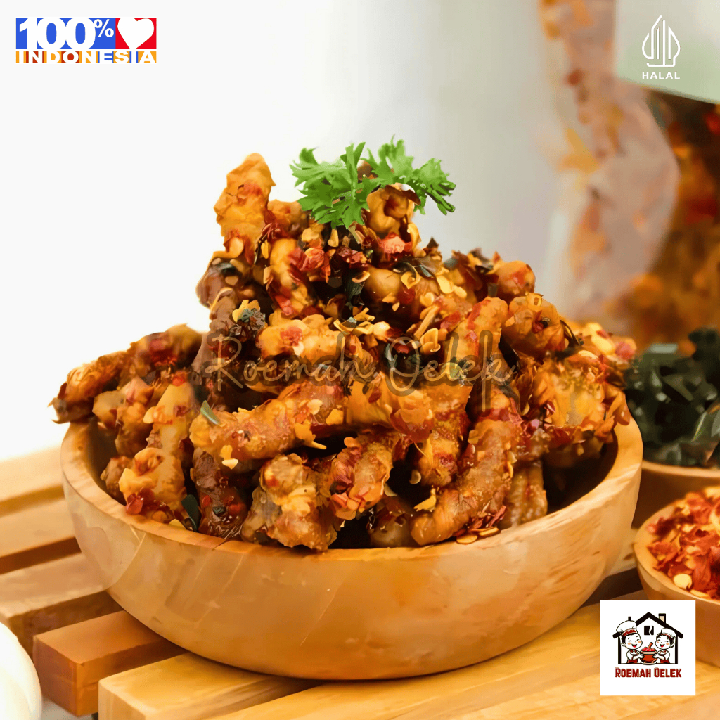 

Keripik Usus Ayam Renyah Pedas Jeruk Gurih | Usus Goreng Kering Tahan Lama | Camilan Lauk Premium 100gr – Garing, Berbumbu, Siap Santap!