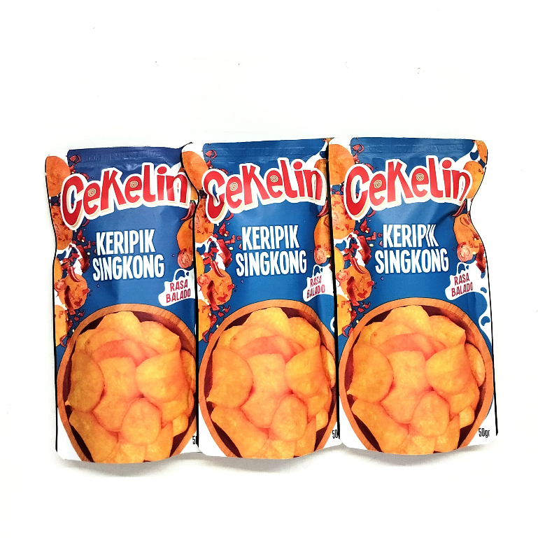 

CEKELIN KERIPIK SINGKONG Berat 50gr Keripik Singkong Rasa Balado